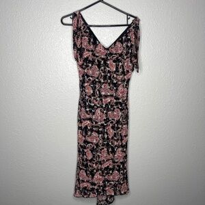 Black & pink paisley pattern dress